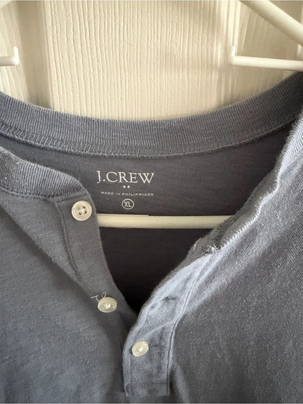 J. Crew Men's Long-Sleeve Henley in Dusty Blue